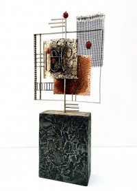 Shakil Ismail, 12 x 29 Inch, Metal Sculpture with Crystal Quartz & Agate Stones, Sculpture, AC-SKL-144
